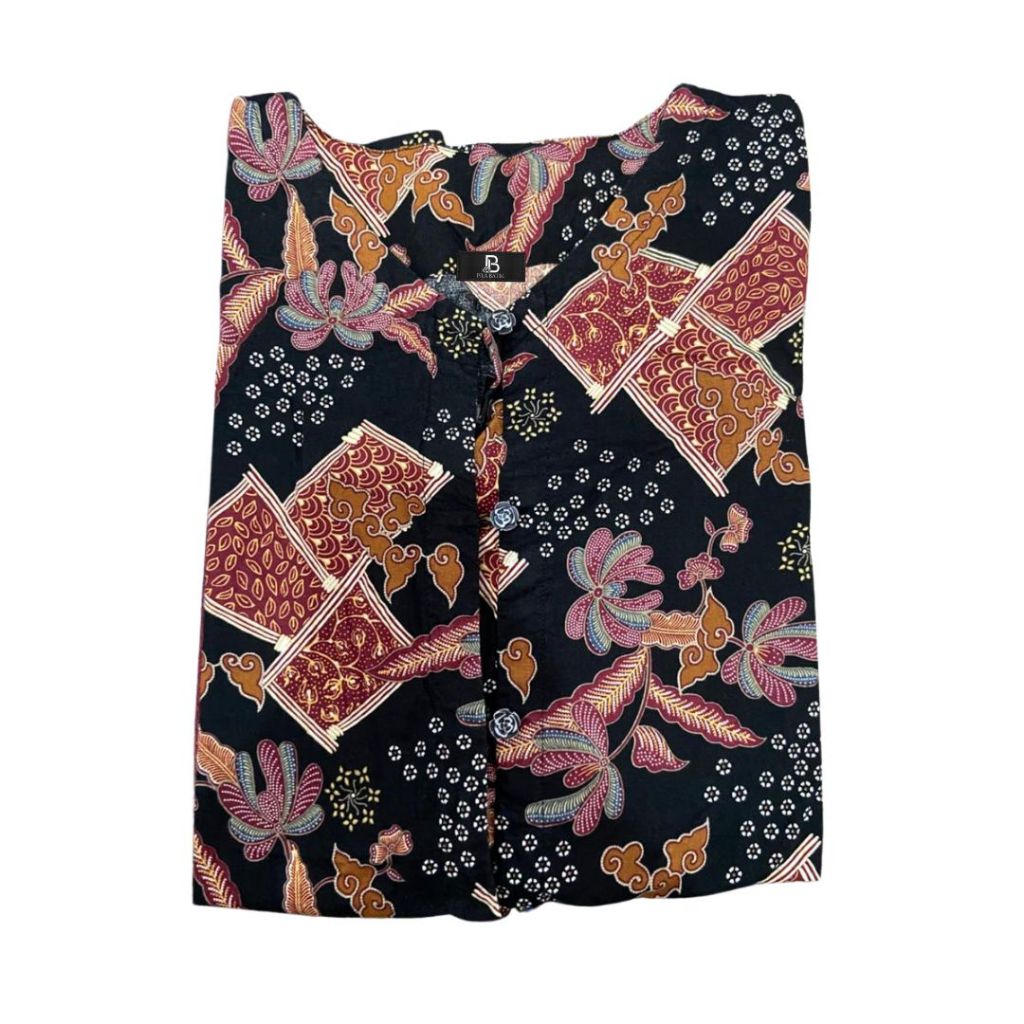 PRA BATIK Blouse Lengan Panjang Wanita Cokelat Hitam