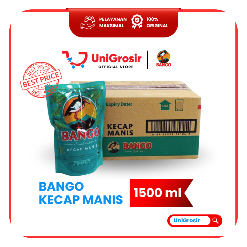 [UniGrosir] BANGO KECAP MANIS POUCH REFILL ~ 1.525 Liter 1525 KG 1500 ml x 6 pcs DUS