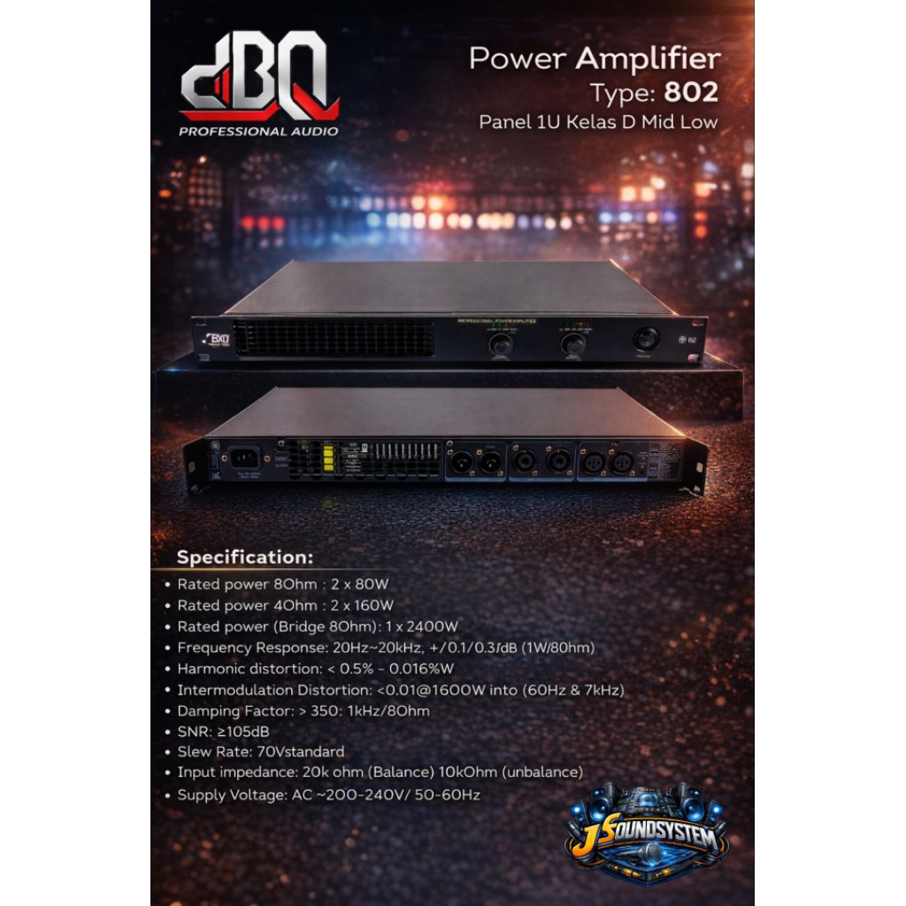 POWER AMPLIFIER DBQ / DBQ - 802 / POWER KELAS D / MID LOW