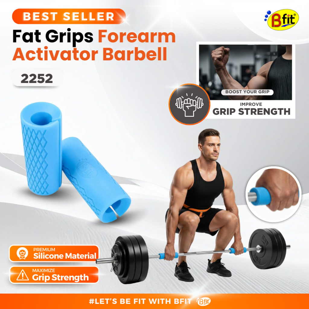 Bfit Fat Grips 2252 - Forearm Activator Dumbbell/Barbell Silicone Grips