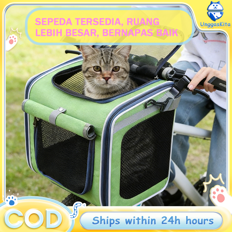 Ransel Tas Hewan Peliharaan Portabel untuk Sepeda Motor Outdoor Tas Kucing Anjing Praktis Nyaman