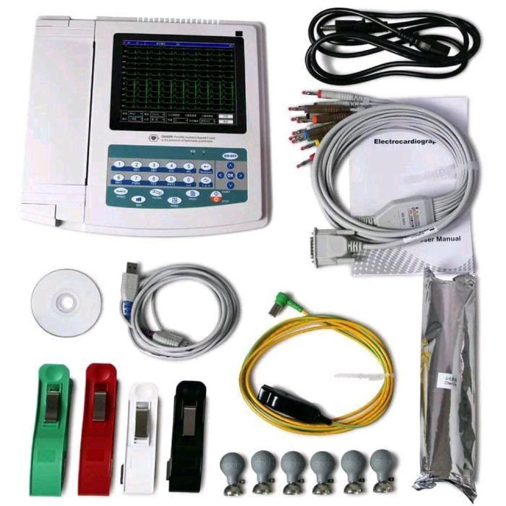 Digital 12-lead 12-channel Electrocardiograph ECG/EKG CONTEC ECG1200G