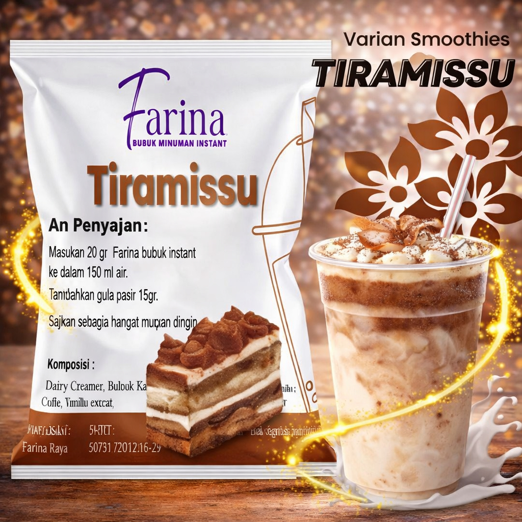 FARINA Bubuk Minuman Tiramisu - Bubuk Minuman Tiramisu 1kg Plain