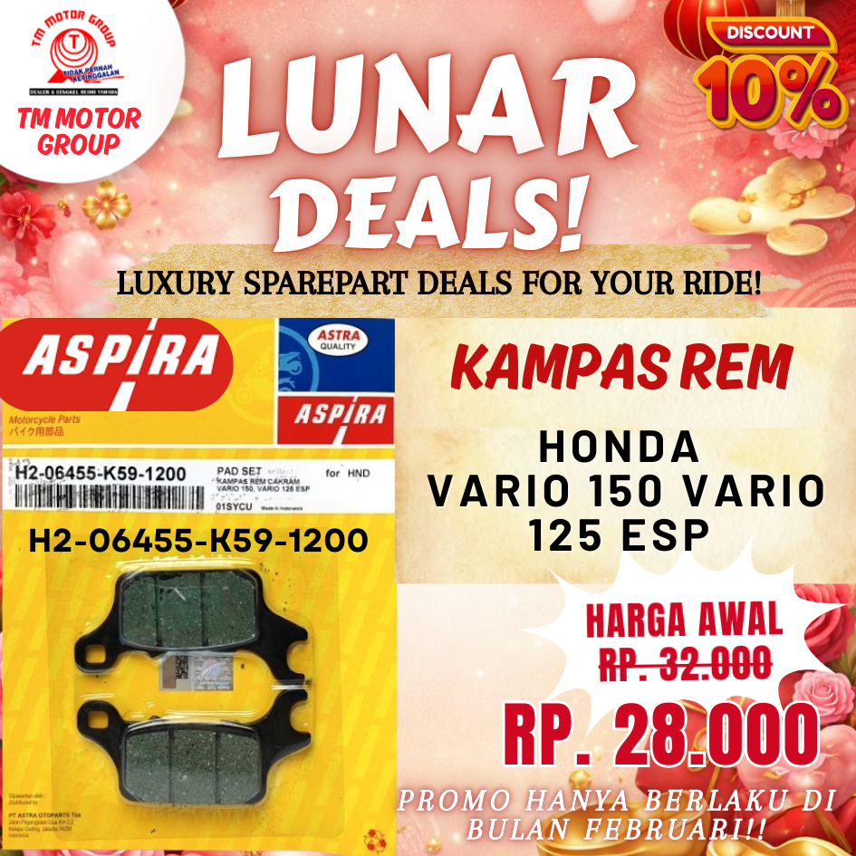KAMPAS REM CAKRAM HONDA VARIO 150,VARIO 125 ESP ORIGINAL ASPIRA