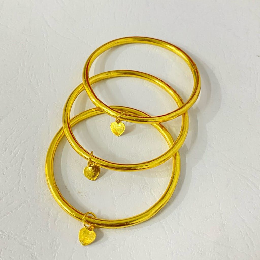 Gelang keroncong polos isi 3lapis kristal mirip emas 24k