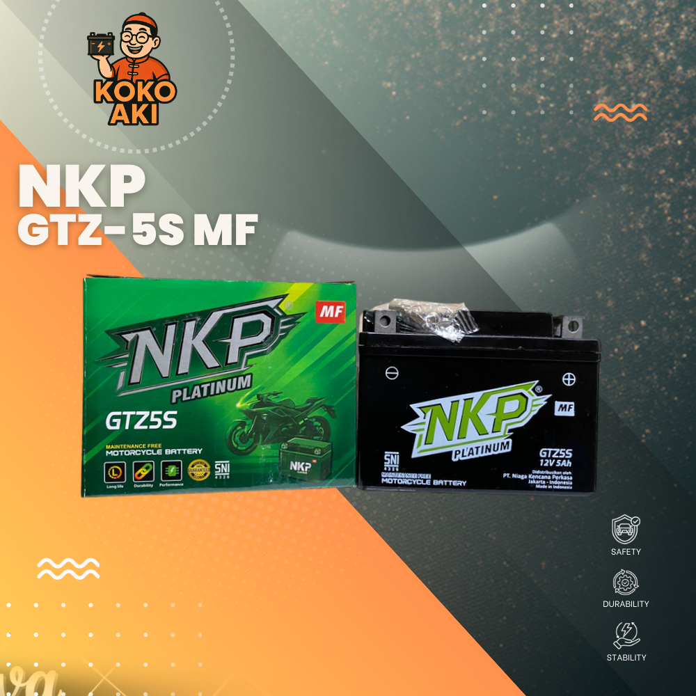 Aki Motor Xeon Vixion Aki Kering, Merk : NKP GTZ-5S MF