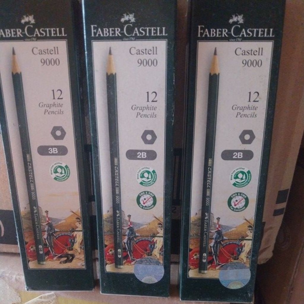 PROMO PENSIL FABER CASTELL ORI 2B,3B,HB castell 9000 ISI 12PCS