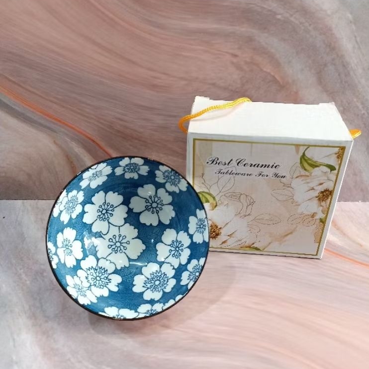 Mangkok Korea Single Bunga Biru