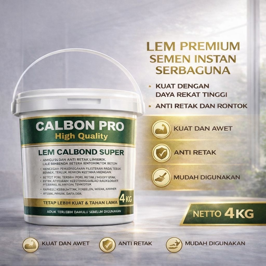 Calbon Pro Lem Penyambung Beton Calbon Pro - Lem Calbon 4Kg - Lem Kalbon 4Kg