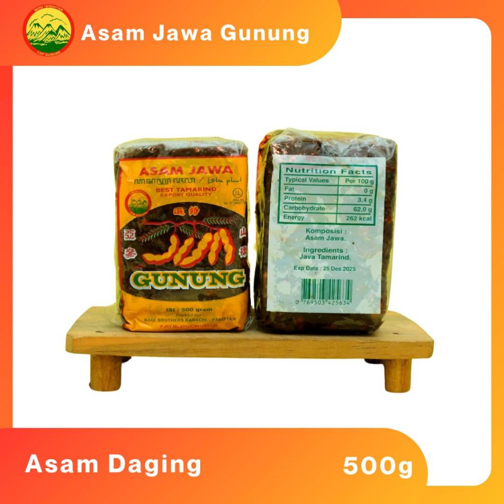Asam Jawa Daging/ Tanpa Biji @500 gram Cap Gunung (KUNING)