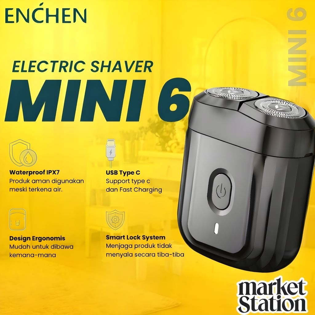 ENCHEN Mini 6 Shaver Alat Cukur Jenggot Elektrik Waterproof Portable Rechargable pencukur kumis