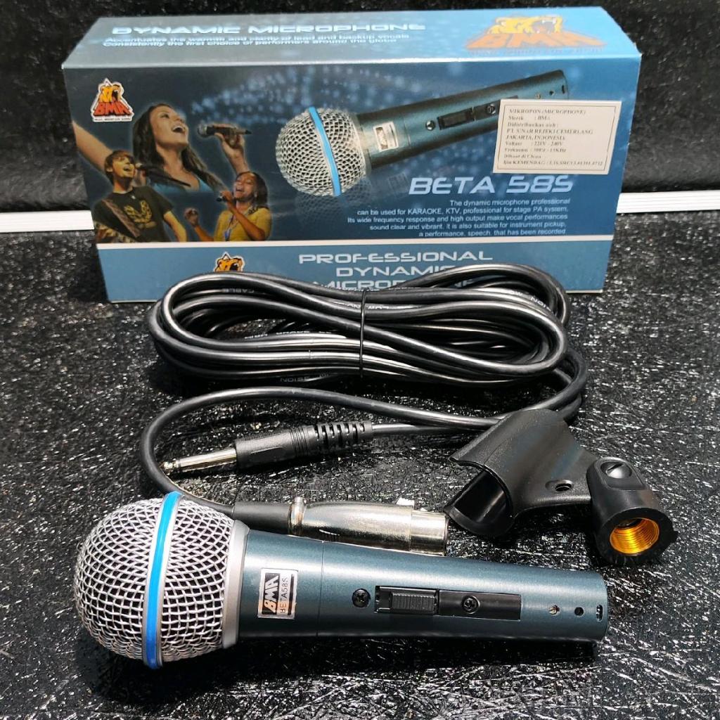 Mic Dynamic BMA BETA58S Beta 58S Beta 58 Beta58 Switch Saklar Mik Vokal Kabel BETA-58 Microphone Wir