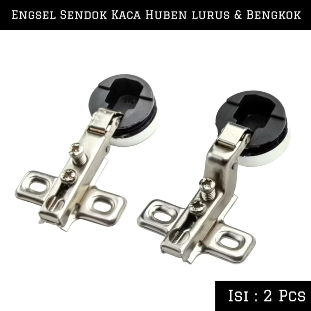 (1 Pcs) Engsel Sendok kaca Lurus & Full bengkok Huben | Engsel sendok Pintu lemari Kaca Gh - 0  Hek 