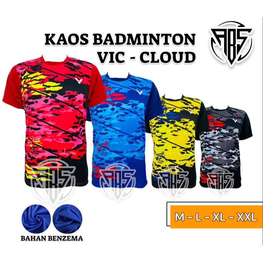 12 PCS - VIC CLOUD / Kaos Badminton / Baju Badminton / Atasan Badminton / Jersey Badminton / Kaos Ba