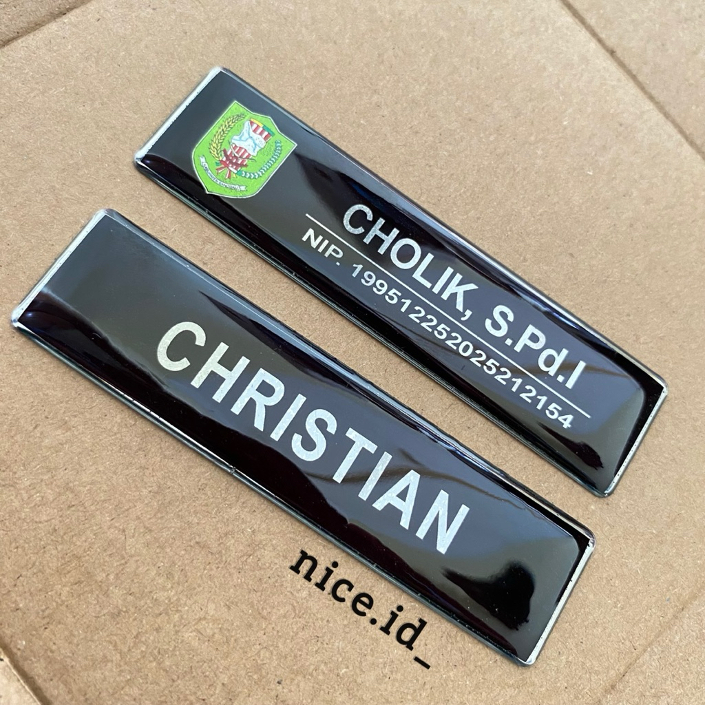 Nama Dada Plus Pin Korpri Nama Dada Stainless Pin Korpri Kuningan