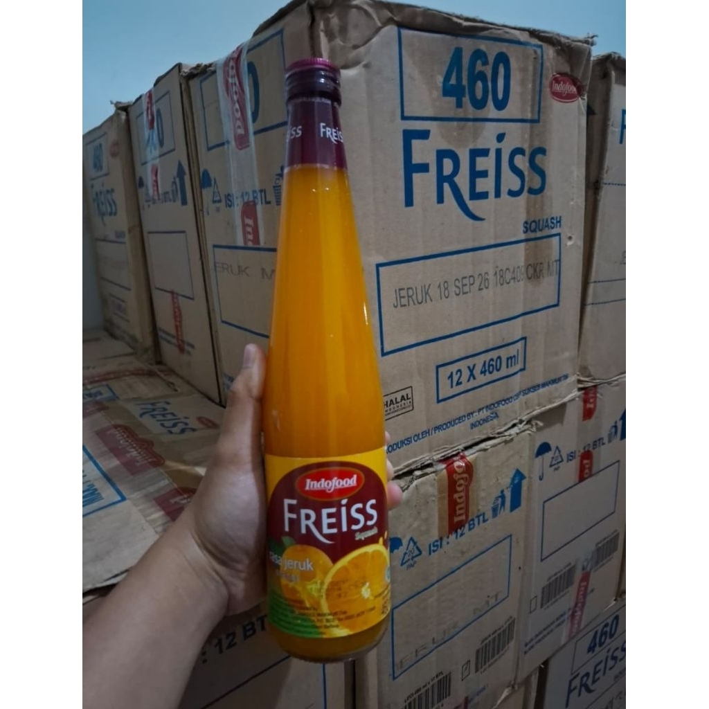 sirup freiss rasa jeruk 460ml 1 dus isi 12 botol expired 2027 dari indofood