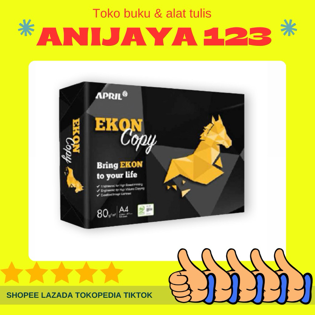 EKON | Kertas HVS 1 Rim | A4 | 75 gsm hvs ekon a4 1 rim isi 500lembar