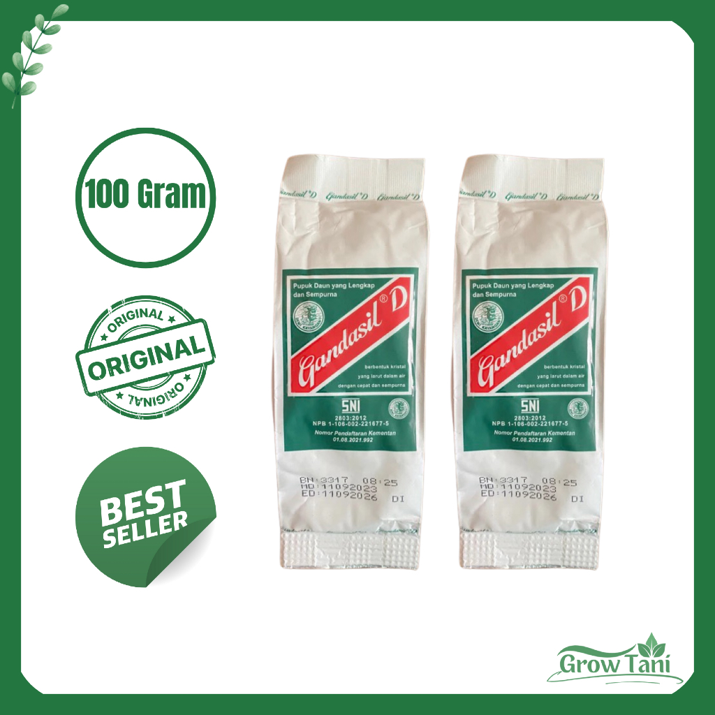 GANDASIL D Pupuk Daun Pertumbuhan 100g Nitrogen Fosfor Kalium Vitamin
