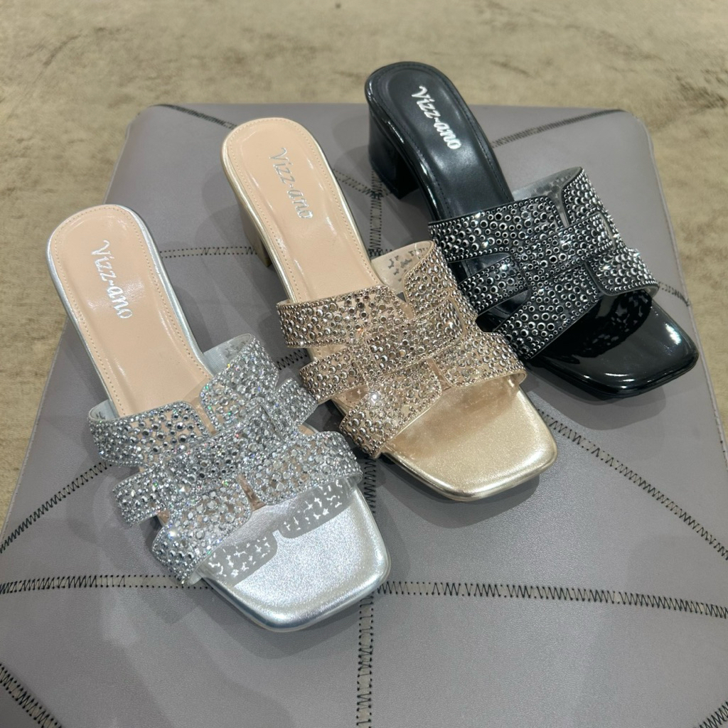 sandal wanita pesta heels 5cm VIZZANO original