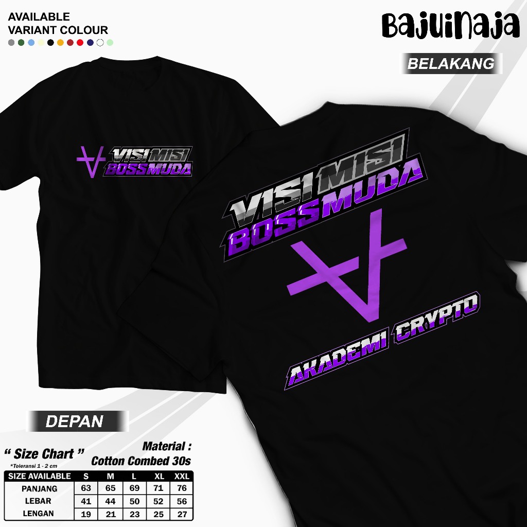 Kaos Akademi Crypto/Kaos Crypto/Kaos Trader/Tshirt Kaos Bitcoin