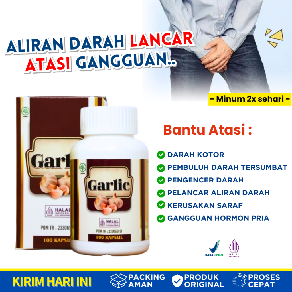 Obat Pelancar Darah ke Kelamin Pria Kerusakan Saraf Kelamin Gangguan Hormon Pria Herbal GARLIC