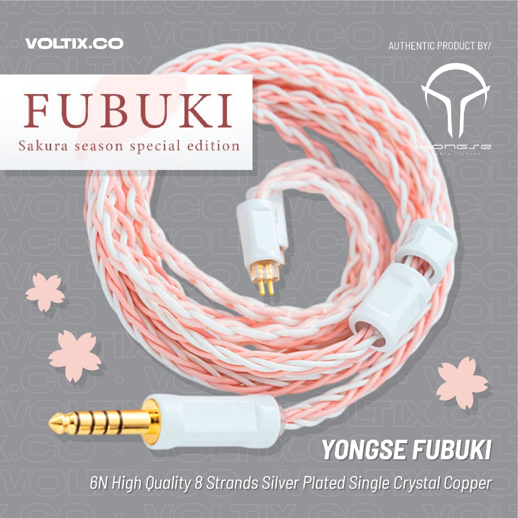 YONGSE Fubuki 6N High Quality 8 Strands Silver Plated Single Crystal Copper Earphone IEM In Ear Moni
