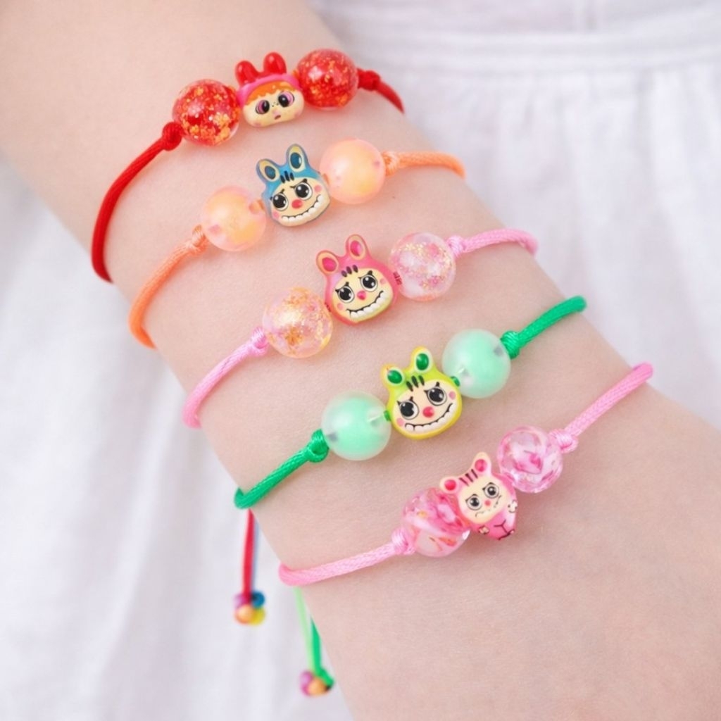 Gelang Emas Labubu & Friends Tali Fashion 2 Batu - Bisa Di Adjust - Toko Emas Gadjah