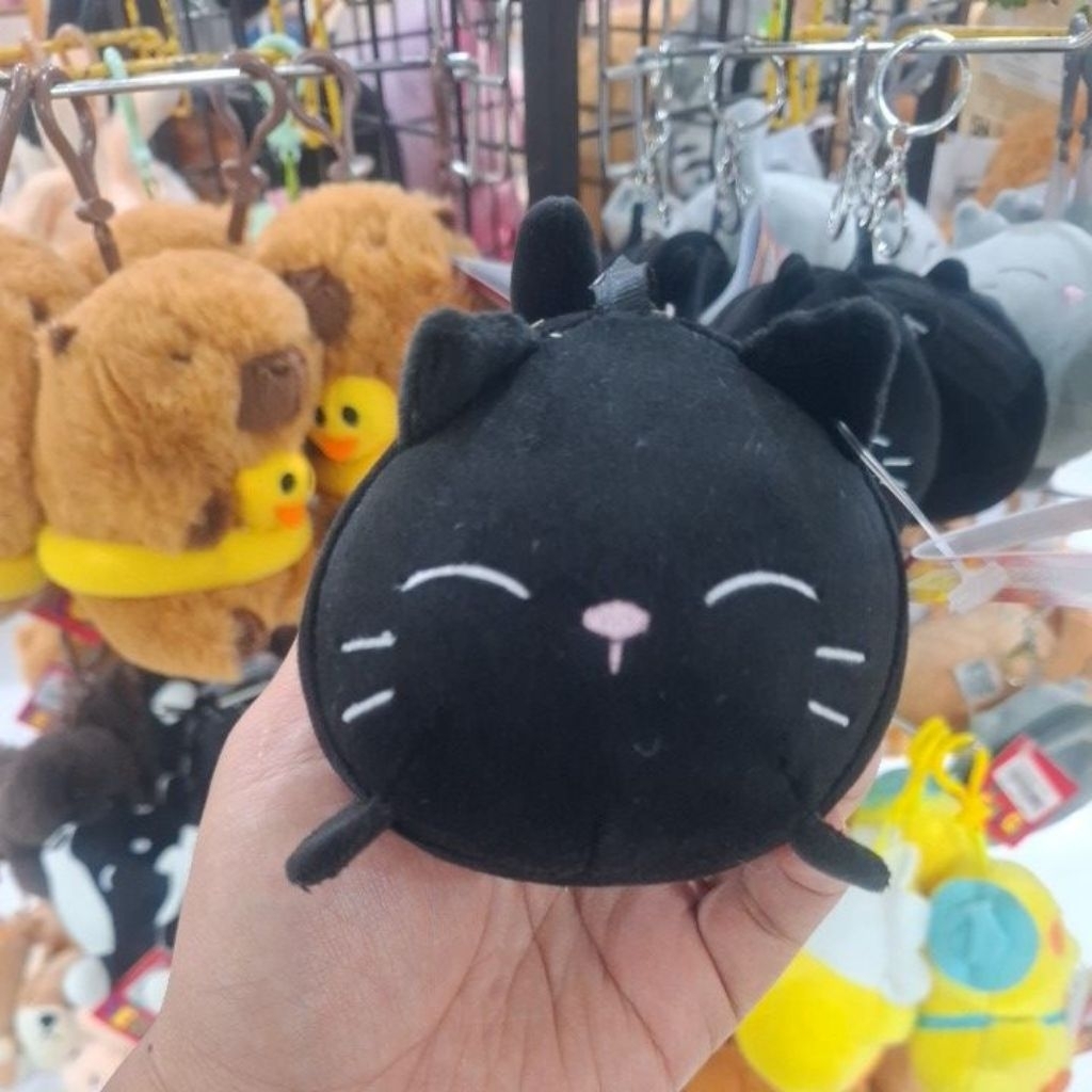 seulgi cat tsumie series black keyring plastic