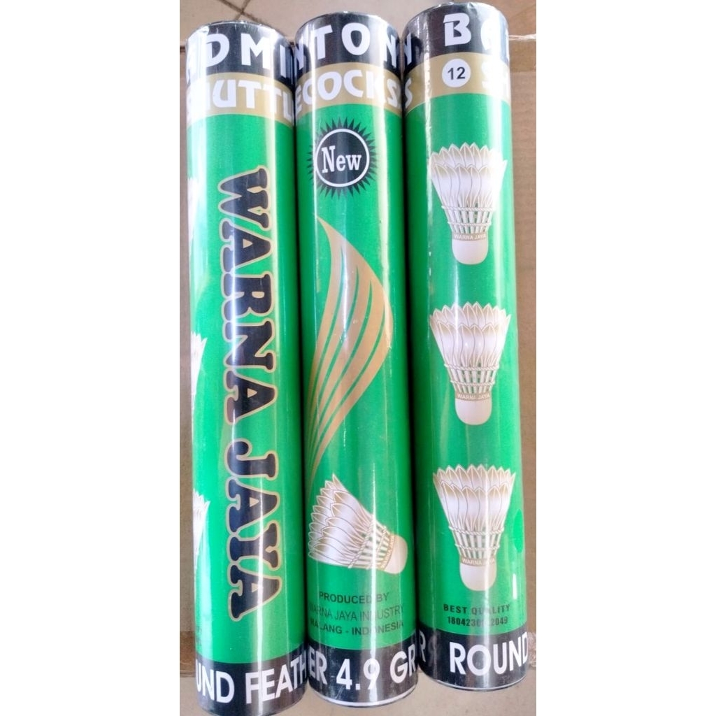 SHUTTLECOCK BADMINTON / BOLA BULUTANGKIS / KOK BULUTANGKIS WJS HIJAU, 1 TABUNG (12 PCS)...MURAH