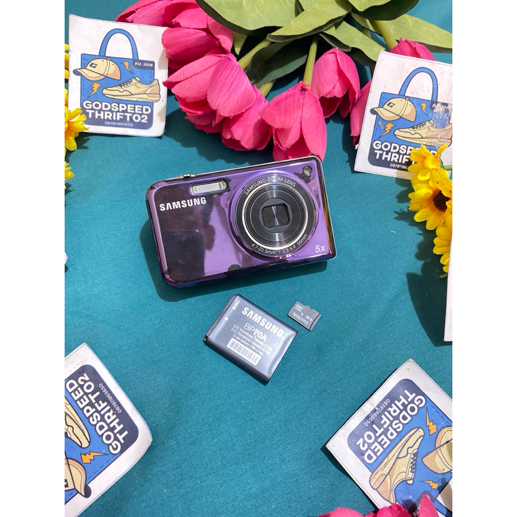 Camera Digital Samsung PL170 Dual Screen for selfie Purple series 16.1 MegaPixels 5x Optical Zoom