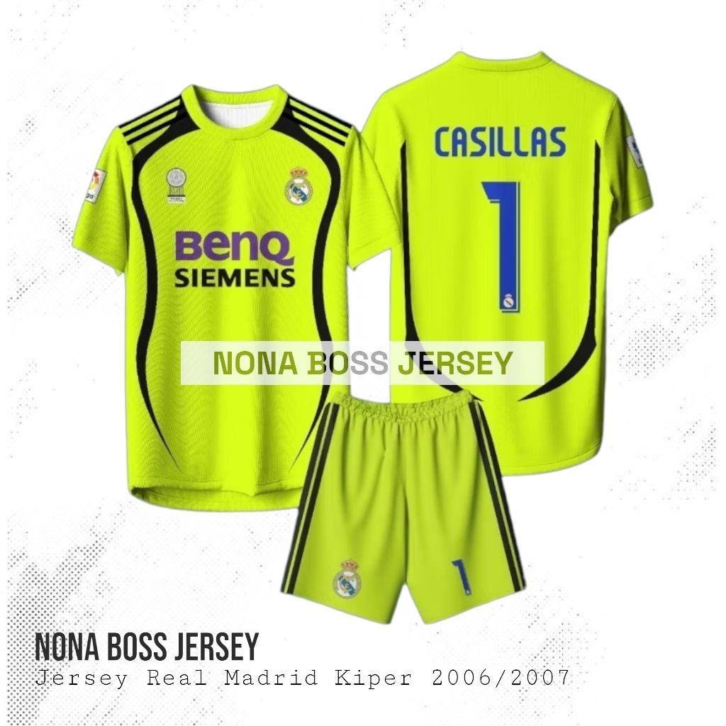 JERSEY BOLA REAL MADRID SPESIAL KIPER CASILLAS 2006/2007 | BAHAN ADEM NYAMAN | S-XXL