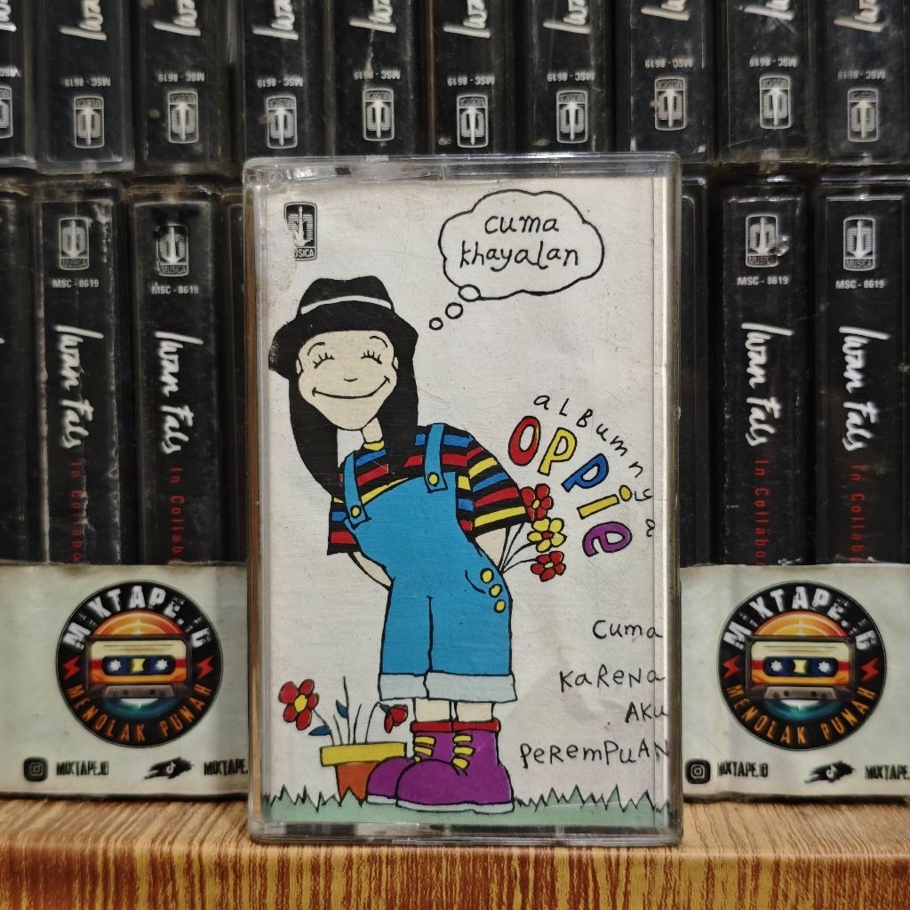 Kaset - Oppie Andaresta - Albumnya Oppie - Cuma Khayalan - Kaset Pita - Radio Tape - Radio - Pemutar