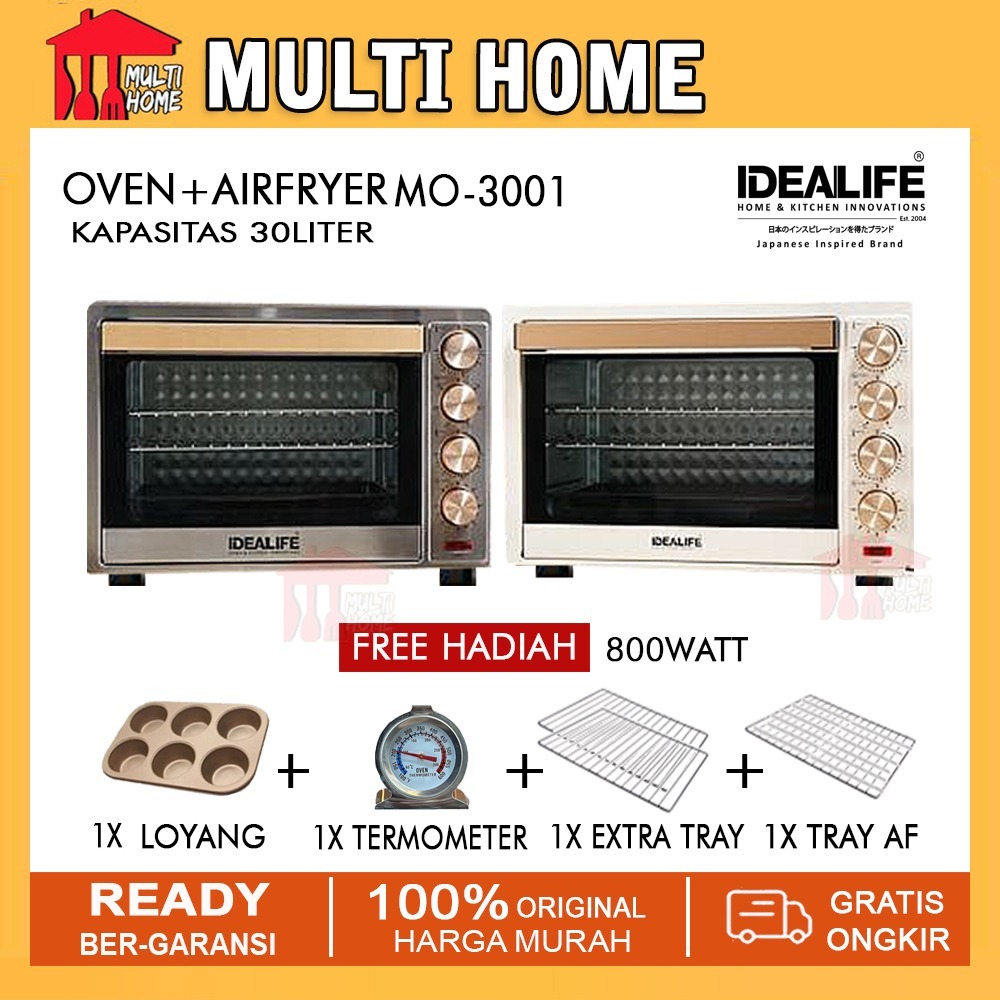 Oven Listrik Idealife Low Watt Kapasitas 30 Liter MO-3001