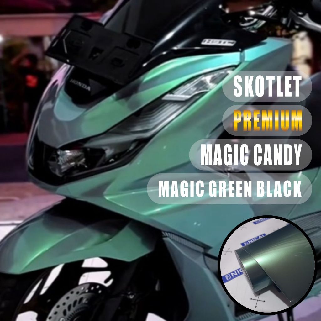 Stiker Skotlet Magic Candy Black Magic Green Scotlite Magic Candy Black Magic Green [METERAN]