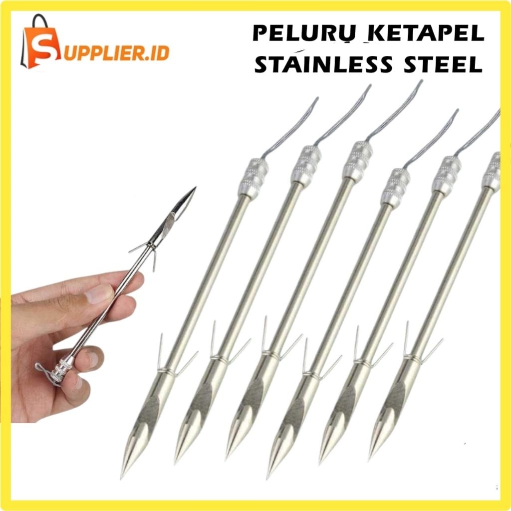 Peluru Ketapel Paser Ikan Stainless Steel 1-3-6 PCS