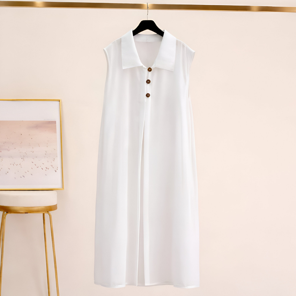 Cardigan Outer Panjang Tanpa Lengan Ceruty Babydoll | Cardigan Panjang Kekinian Nyaman Elegan