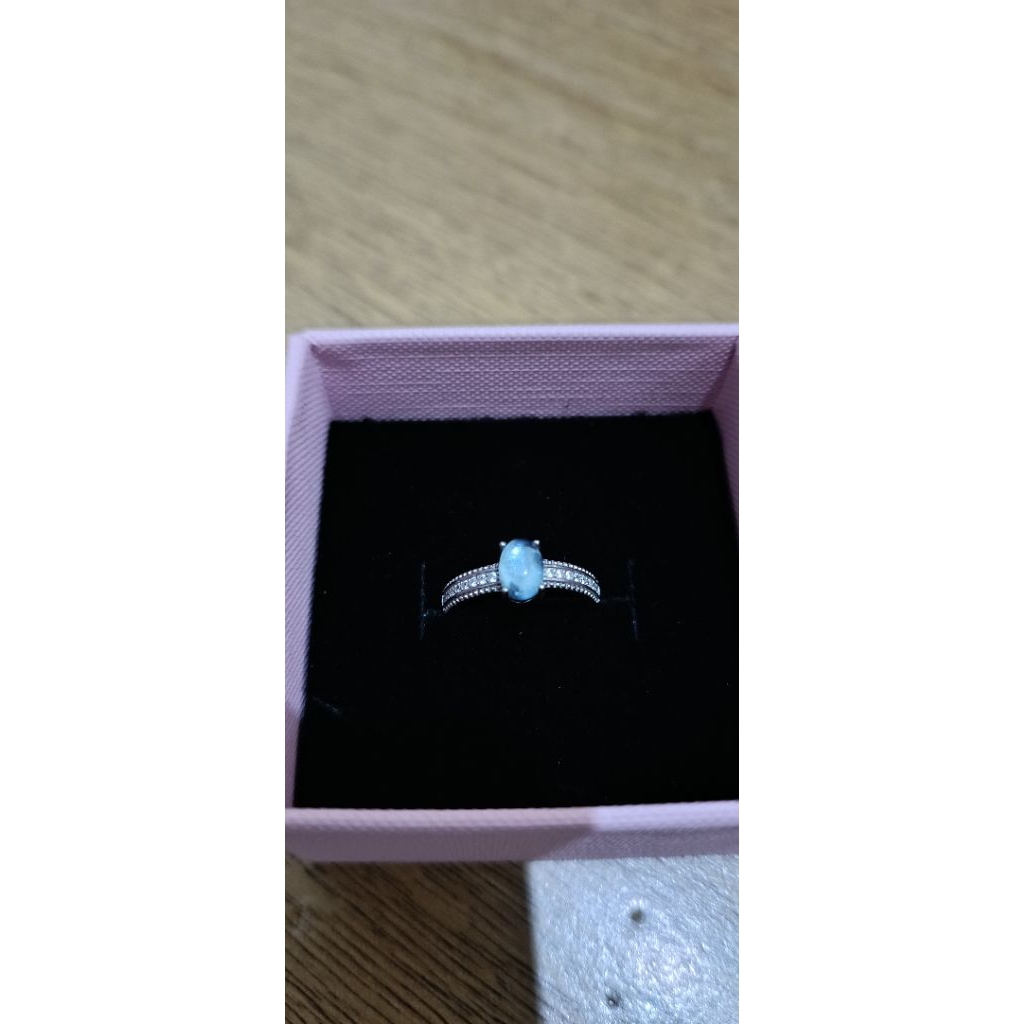 Cincin wanita cincin perak batu alam crystal aquamarine liontin clear quartz