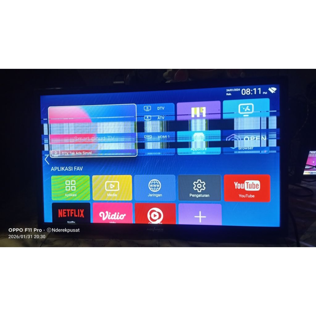 TV LED 24INCH ADVANCE ANDROID LAYAR RUSAK