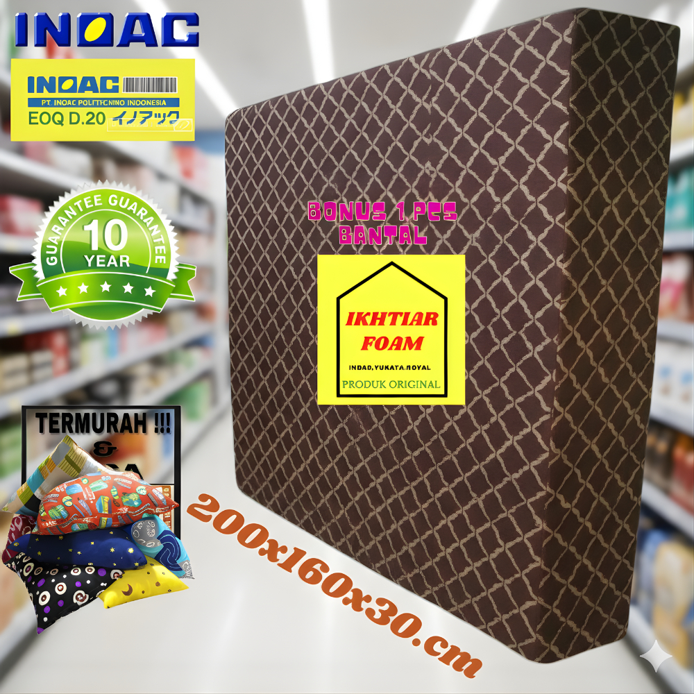 Kasur Busa Inoac no 2 Ukuran 200x160x30cm Garansi 10 tahun matras busa inoac Tebal 30.cm kasur inaoc