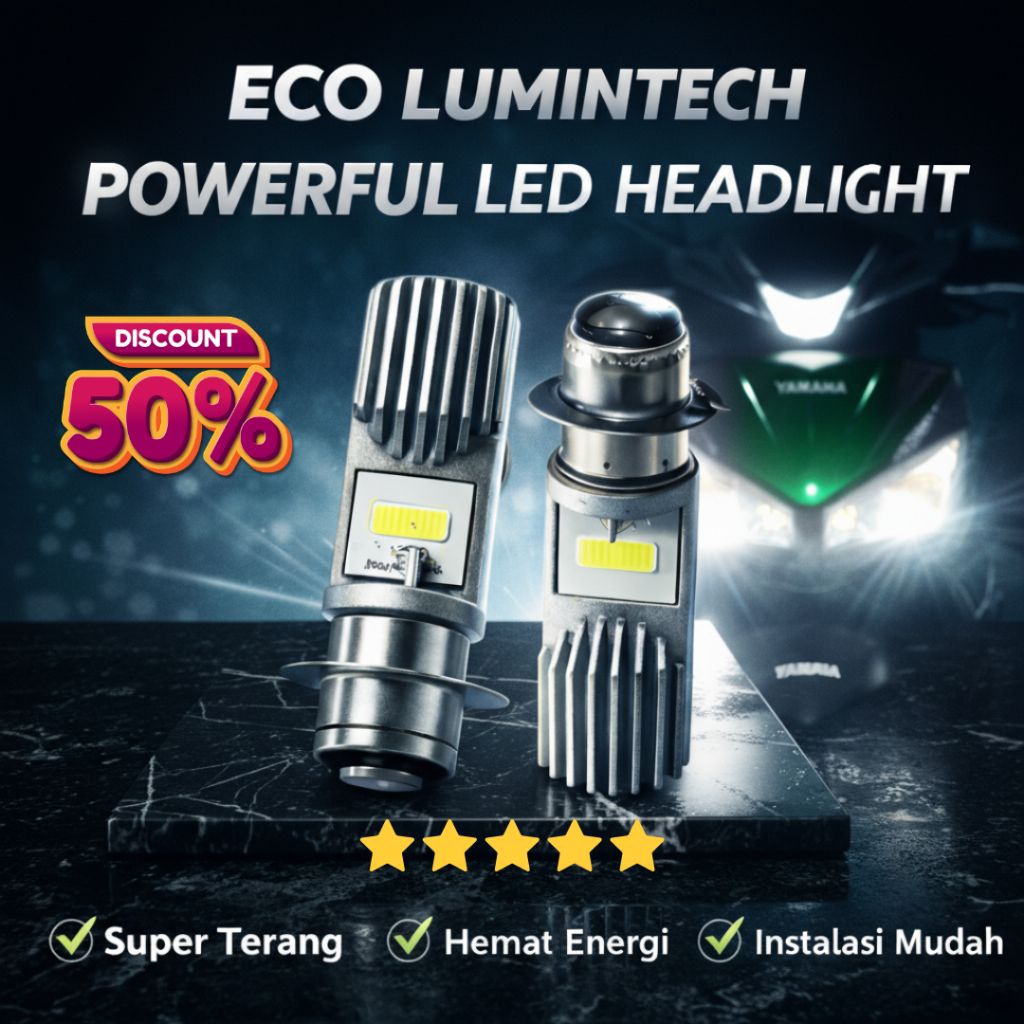 Lampu Super Terang LED Motor H6 | Putih Terang Stabil Hemat Energi | ECO LUMINTECH