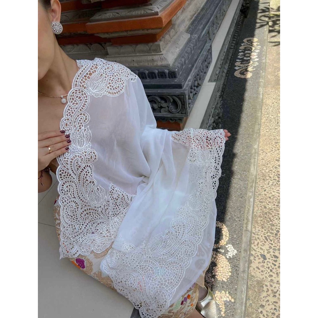 SERI PUTIH kain bordir putih murah terlaris terbaru kain kebaya bali juwita bahan kebaya encim