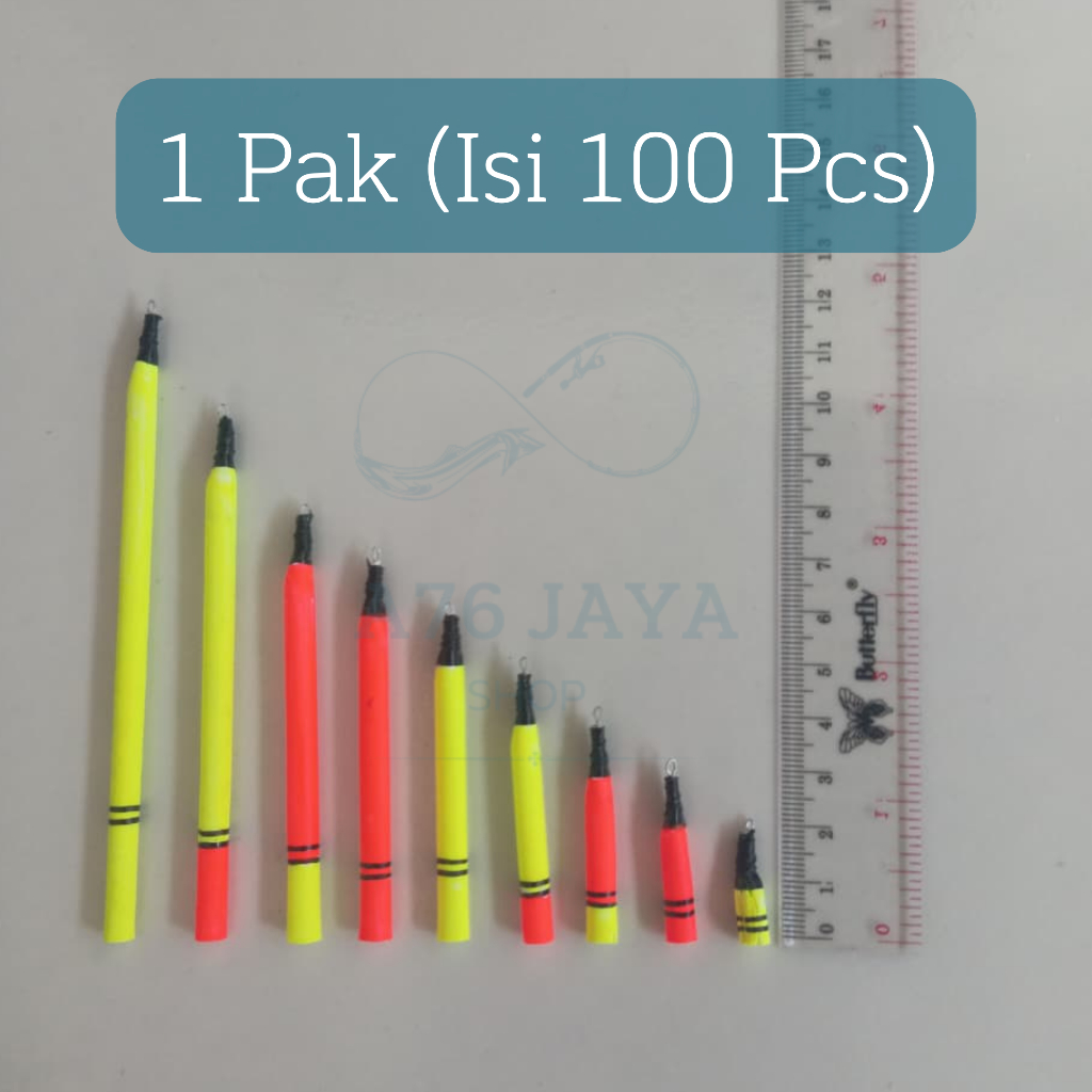 (Isi 100 pcs) Pelampung Kumbul Pancing Bulu Merak Asli Full Warna Kawat Panjang 2,3,4,5,6,7,8,10,12 