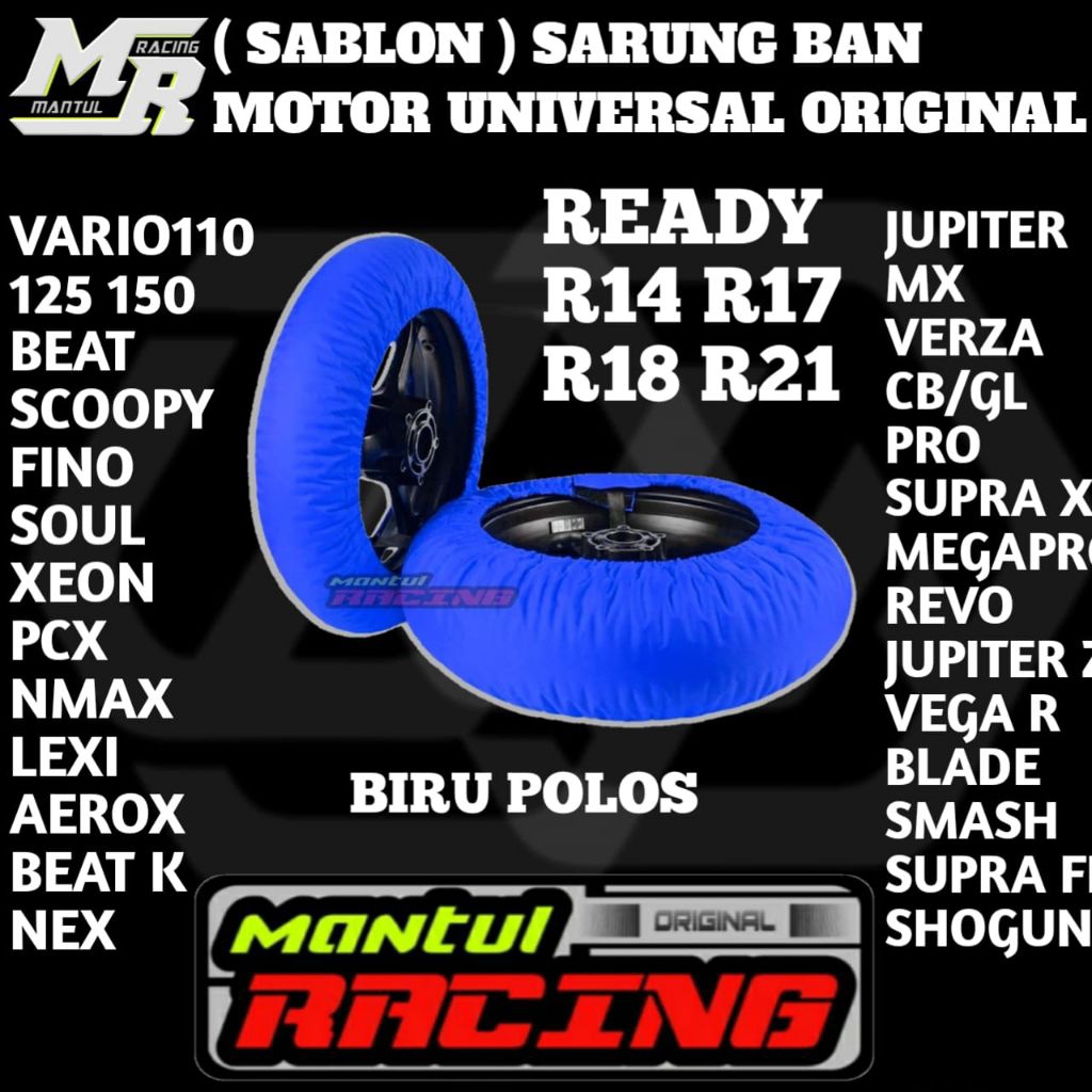 SABLON SARUNG BAN MOTOR RING 14 RING 17 RING 18 RING 19 CUSTOM COVER BAN MOTOR MULTIFUNGSI