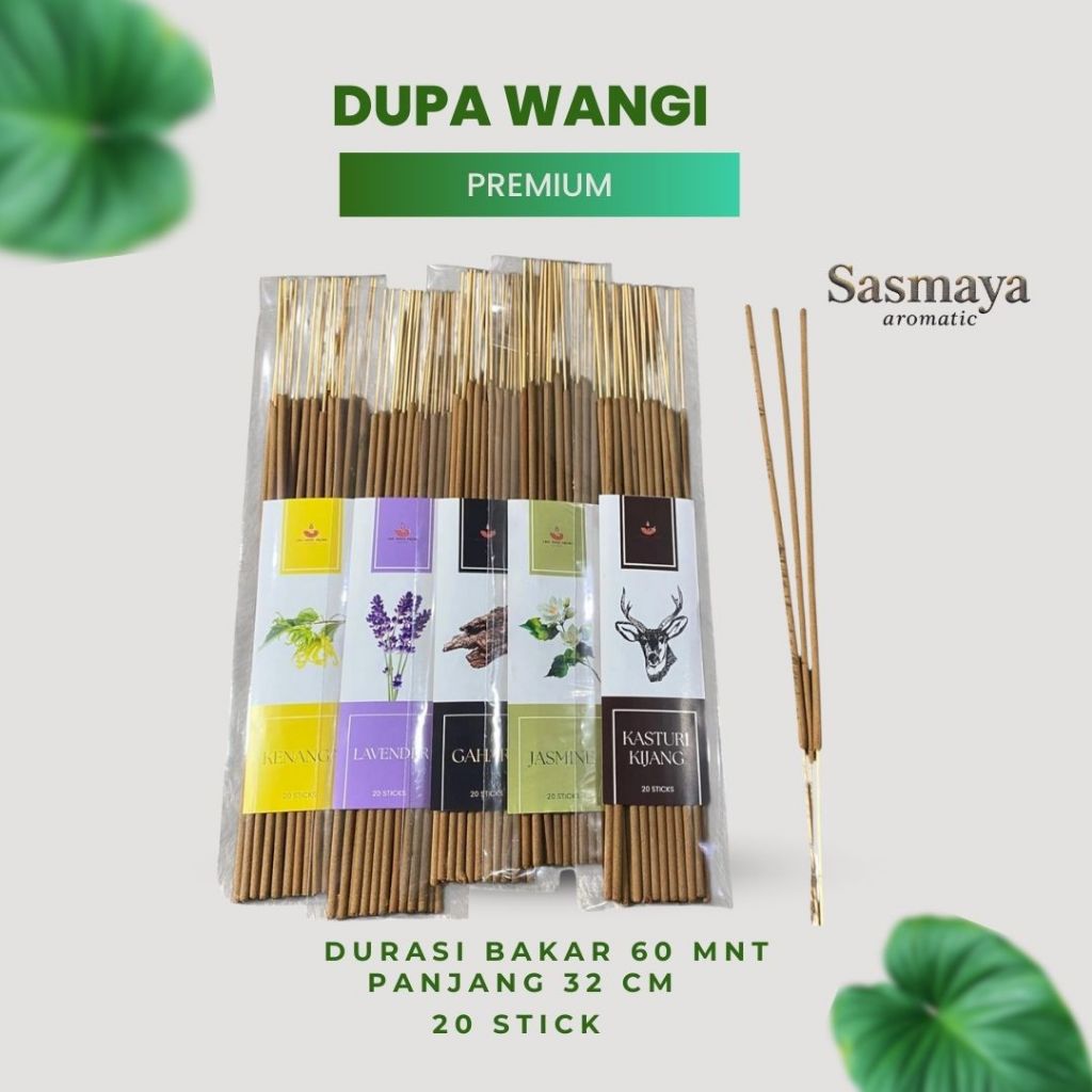 Dupa Lidi Wangi Gaharu Kenanga Jasmine Lavender Kasturi Isi 20 Stick