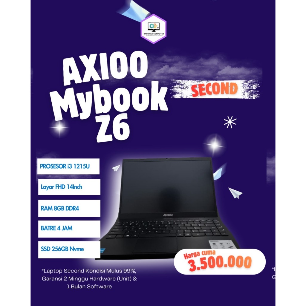 Axioo MYBOOK Z6 8GB 256GB SSD FHD IPS