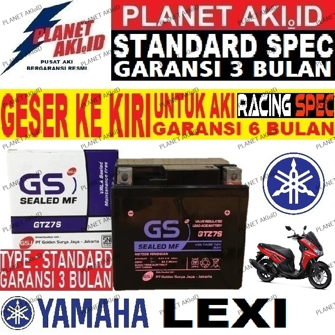 Aki Motor GTZ7S Kering Yamaha Lexi