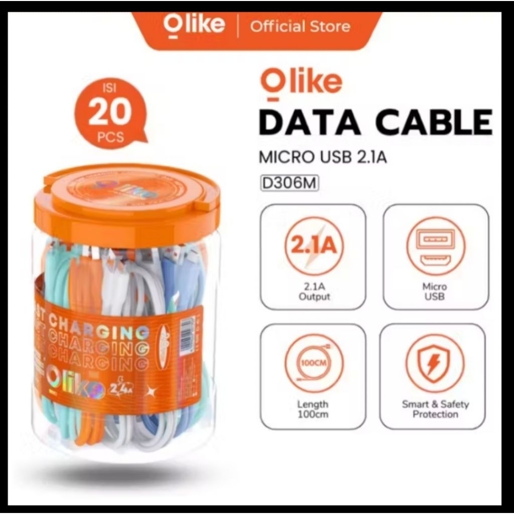 ( TOPLES ) OLIKE D306 Kabel Data Olike Fast Charging D306M D306C D306L