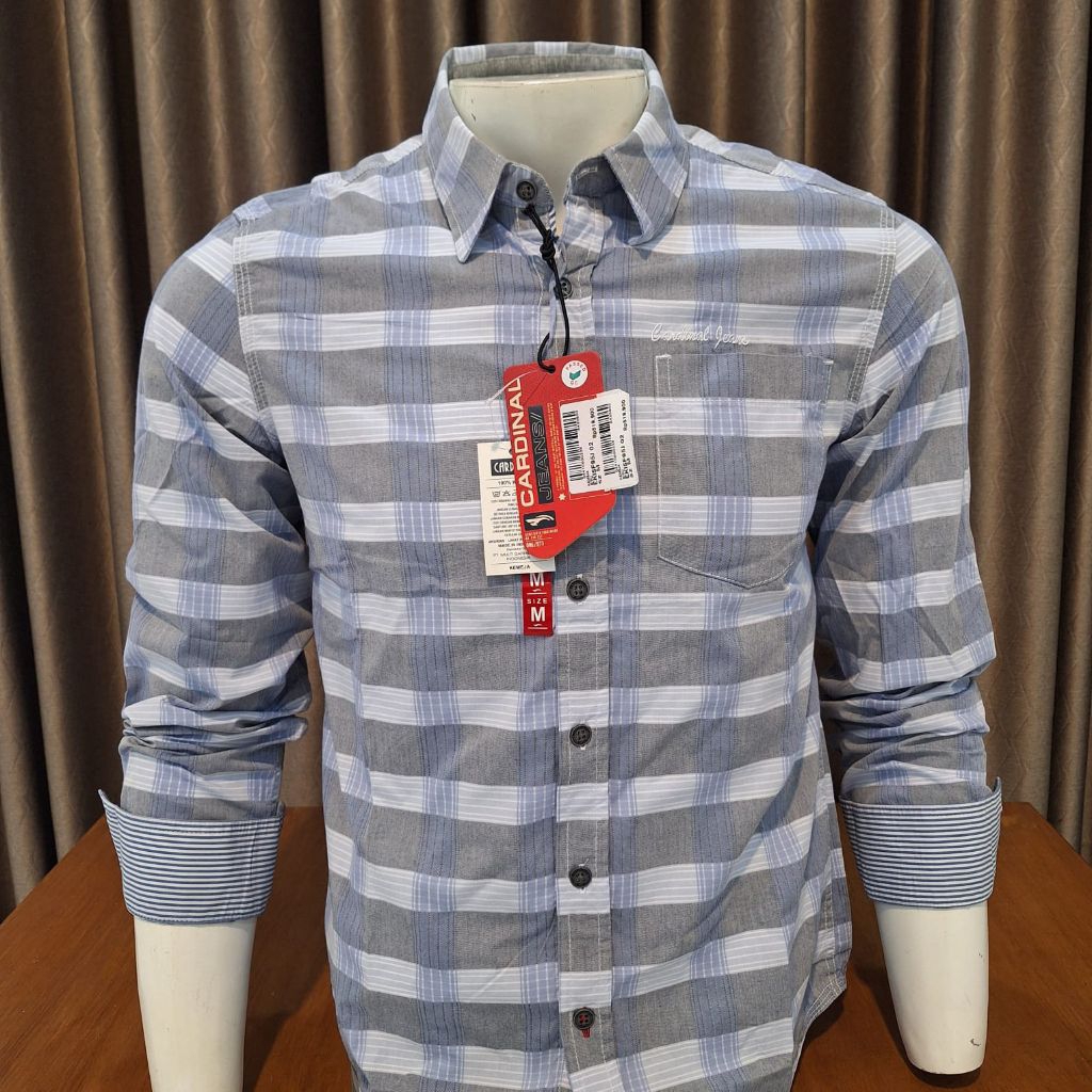 cardinal jeans kemeja pria tangan panjang slimfit cardinal original