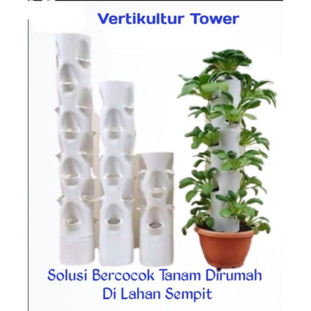 Pot Tanaman Vertikal 50cm Paralon Tahan Lama, Desain Vertikultur Efisien