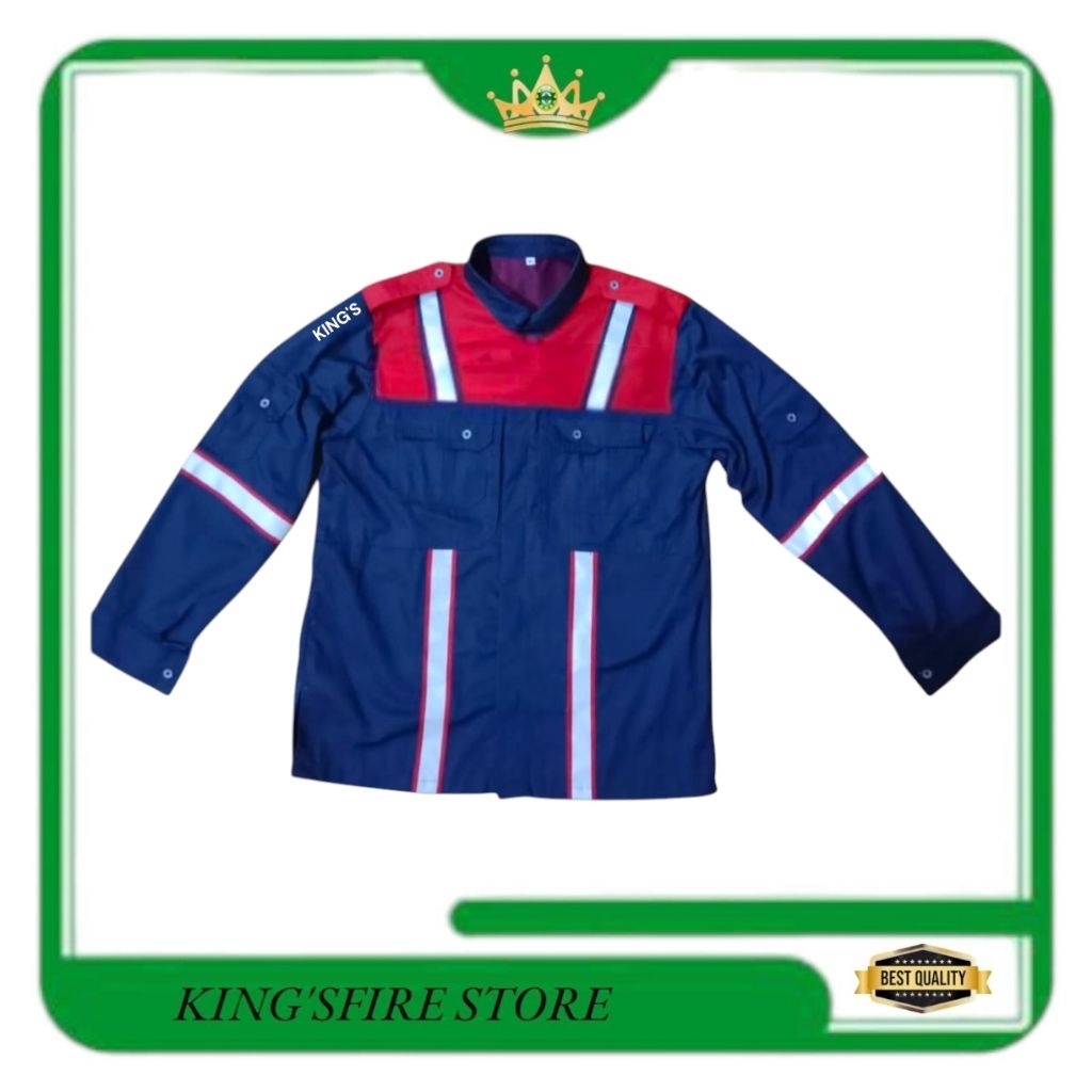 BAJU SERAGAM SAFETY KOMBINASI AIRFLOW SCHOTLITE 3M WARNA NAVY KOMBINASI MERAH